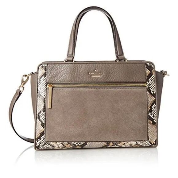 KATE SPADE New York Chatham Lane Harlan Satchel Bag Stone Grey - Picture 2 of 16